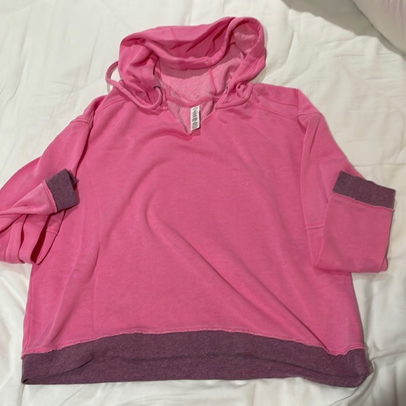 Nanette Lepore Pullover Cotton-Blend Hoodie Pink in size XL - Picture 3 of 5